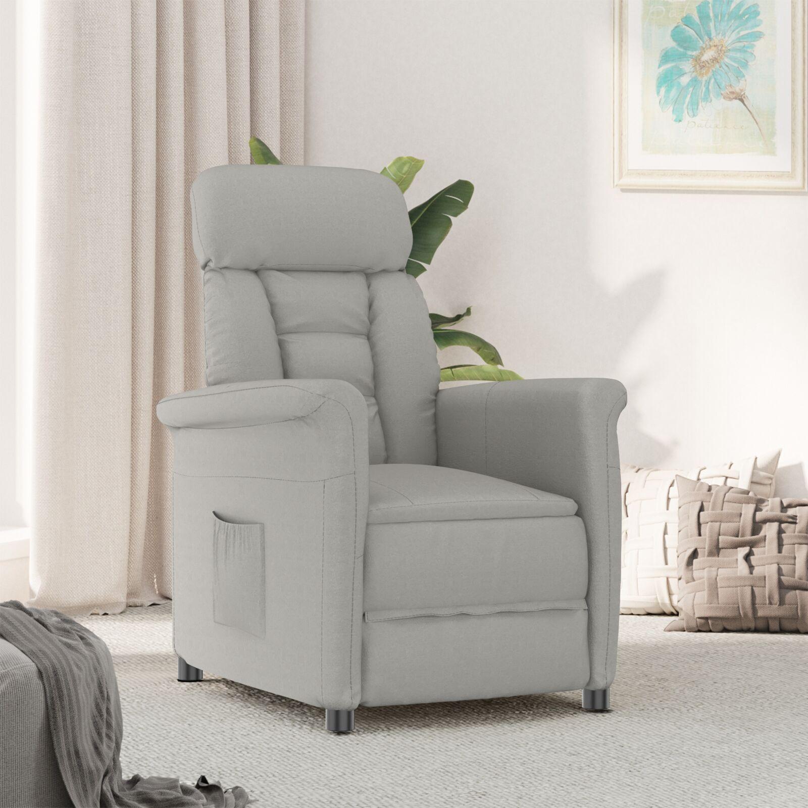 Recliner Stol Lys Grå Lysegrå 70.5 x 96.5 x 95 cm Stof