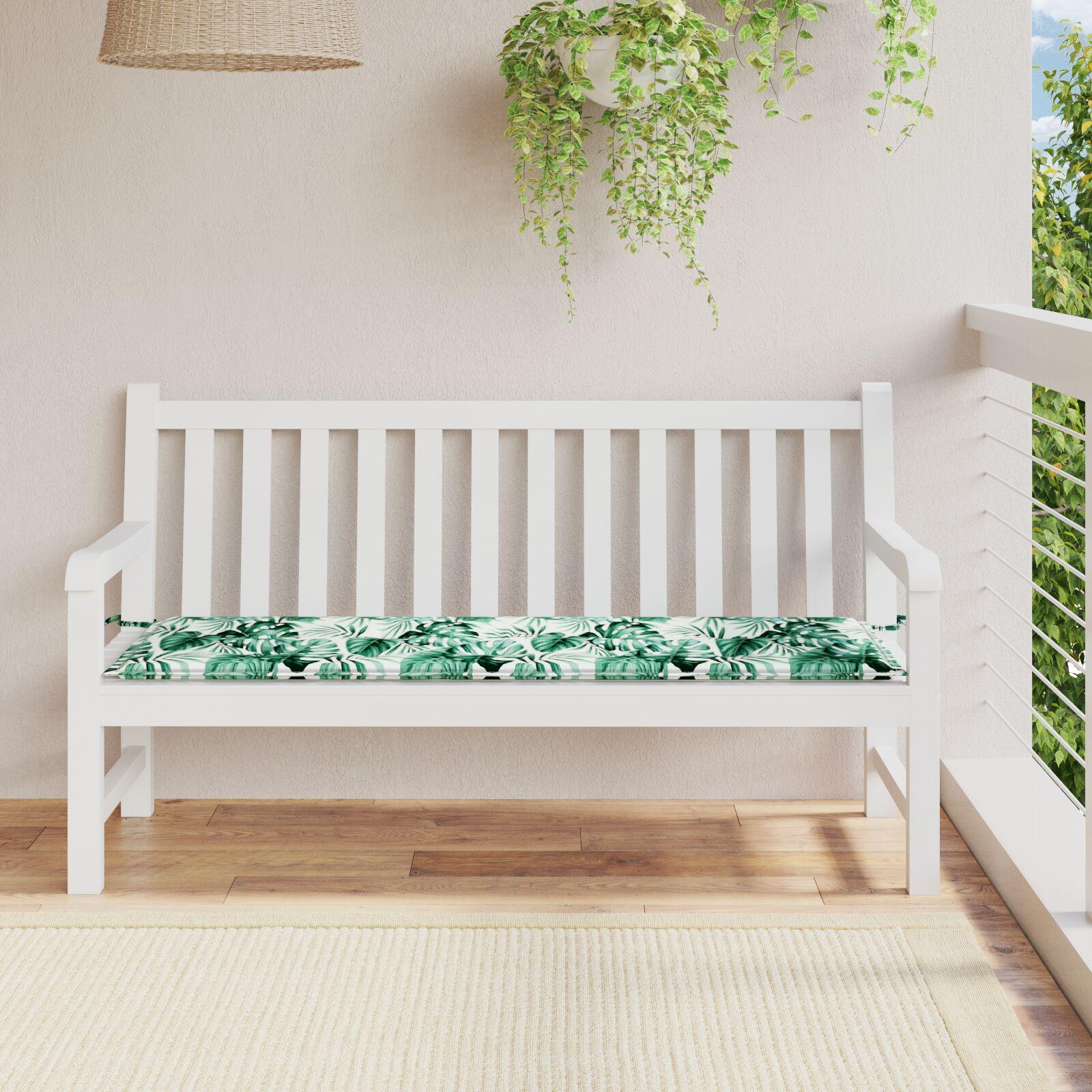Havebænkpude Blomstret Grøn 150 x 50 x 4 cm Oxford stof billede