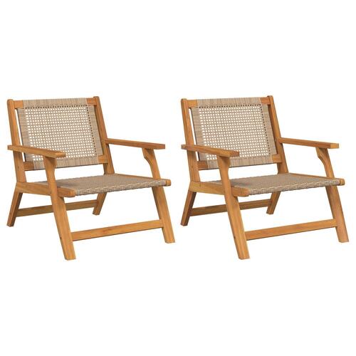 Have Stole 2 stk Beige 76x67x73,5 cm Massivt Akacietræ