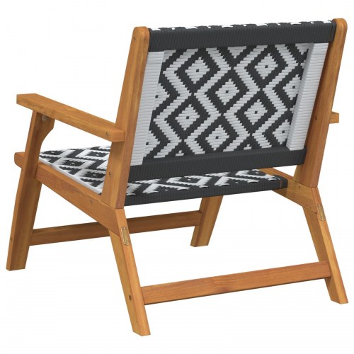 Have Stole 2 stk Sort og Hvid 76x67x73 cm Massivt Akacietræ