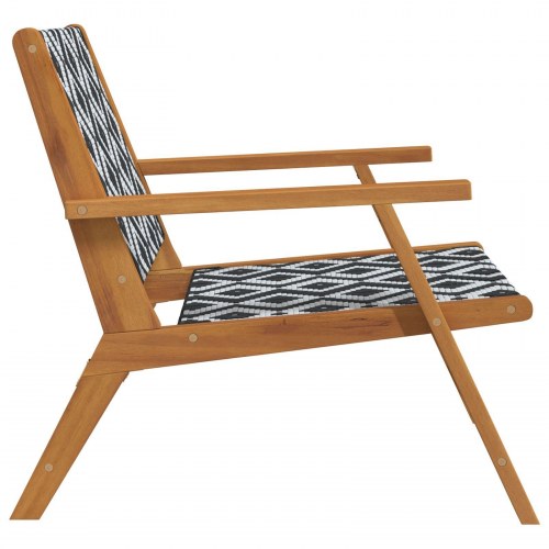 Have Stole 2 stk Sort og Hvid 76x67x73 cm Massivt Akacietræ