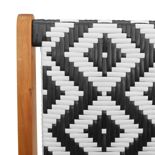 Have Stole 2 stk Sort og Hvid 76x67x73 cm Massivt Akacietræ