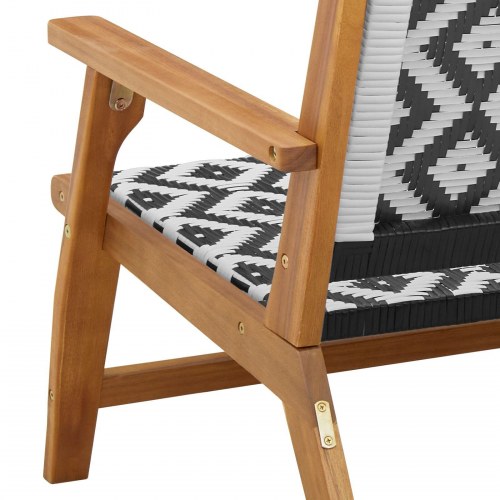 Have Stole 2 stk Sort og Hvid 76x67x73 cm Massivt Akacietræ