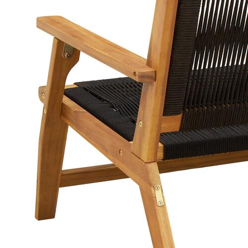 Have Stole 2 stk Sort 67x77x73 cm Massivt Akacietræ