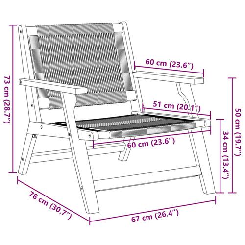 Have Stole 2 stk Sort 67x77x73 cm Massivt Akacietræ