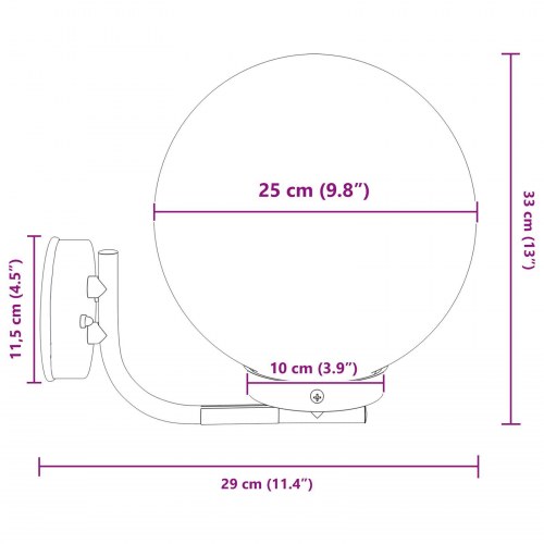 Udendørs Væglampe Sølv Rustfrit Stål IP44