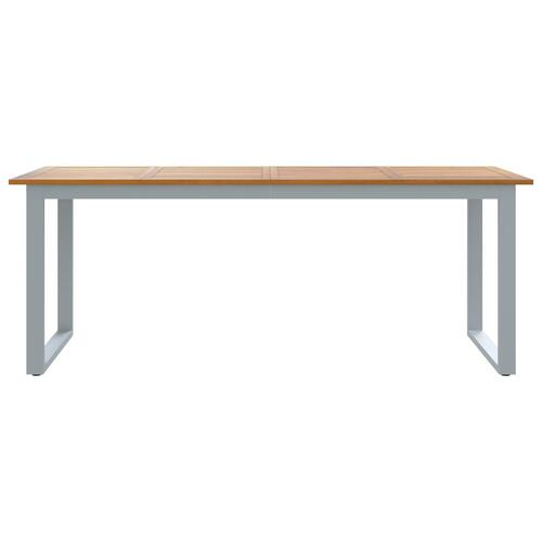 Udendørs Spisetabel Grå 200x90x75 cm Stål & Massivt Akacietræ