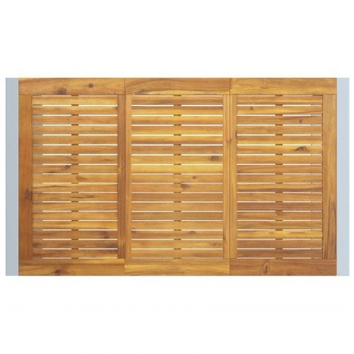 Udendørs Spisebord Grå 140x80x75 cm Stål og Massivt Akacie