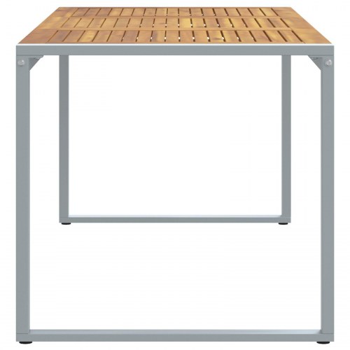 Udendørs Spisebord Grå 180x90x75 cm Stål & Massiv Akacietræ