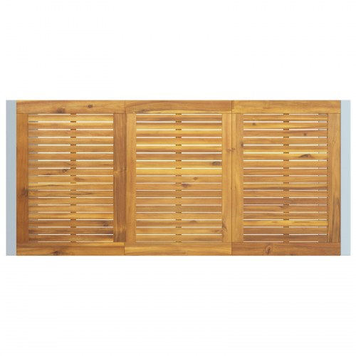 Udendørs Spisebord Grå 180x90x75 cm Stål & Massiv Akacietræ