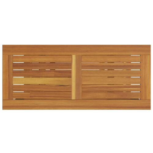 Udendørs Bord Natur & Sort 35x80x75 cm Solid Træ og Stål
