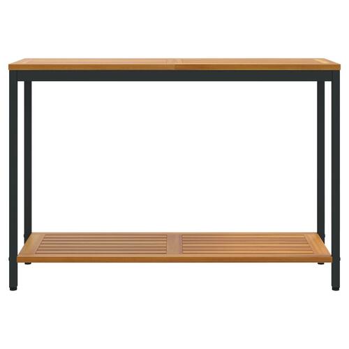 Udendørs Bord Naturlig & Sort 35x110x75 cm Massivt Træ og Stål