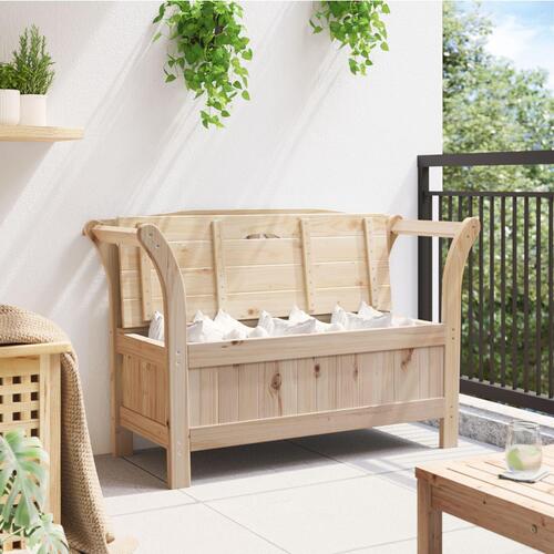 Haveopbevaringsbænk 119x76x44 cm Massivt fyrretræ