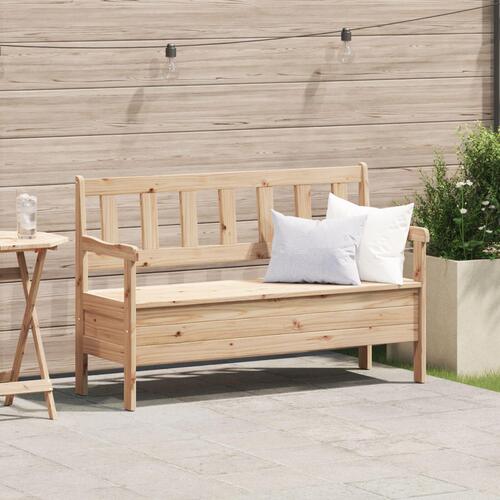 Udendørs Bænk 119x76x44 cm Massivt Fyrretræ