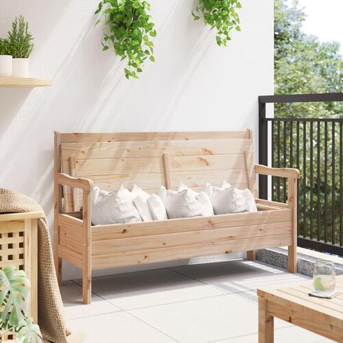Udendørs Bænk 119x76x44 cm Massivt Fyrretræ
