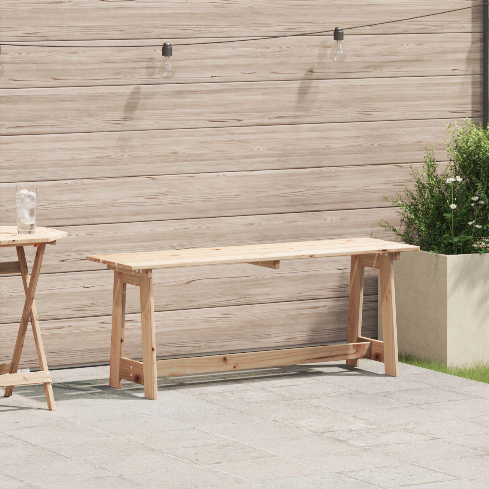 Udendørs bænk Brun 119 x 35 x 47cm Solid fyrretræ
