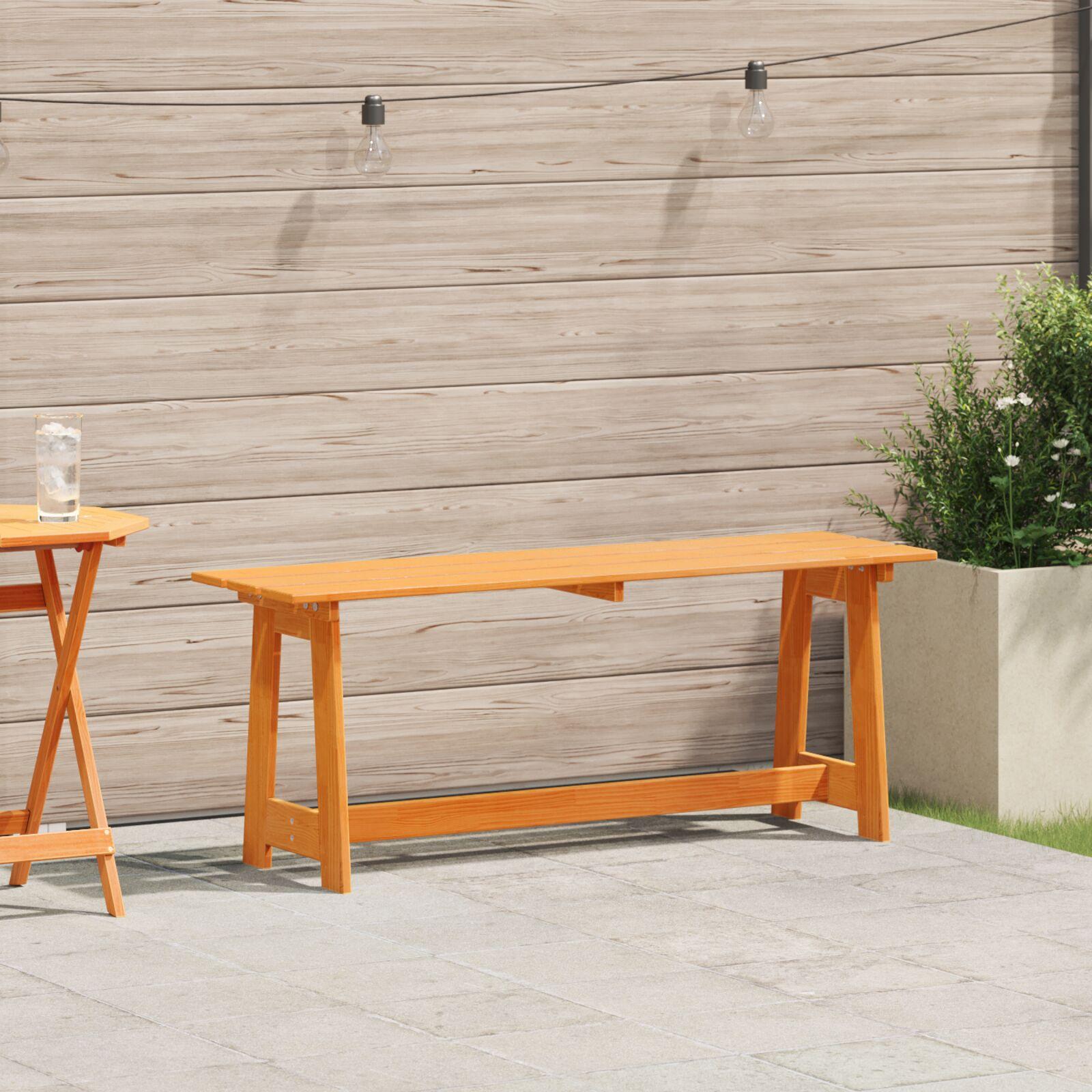 Udendørs bænk Brun 119 x 35 x 47cm Massivt fyrretræ