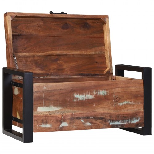 Opbevaringskister 60x30x30cm Solid genbrugstræ og metal