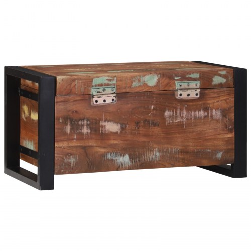 Opbevaringskister 60x30x30cm Solid genbrugstræ og metal