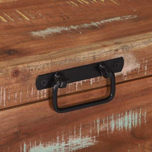 Opbevaringskister 60x30x30cm Solid genbrugstræ og metal