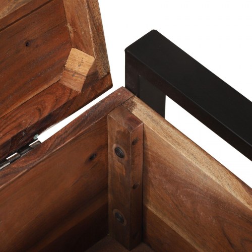 Opbevaringskister 60x30x30cm Solid genbrugstræ og metal