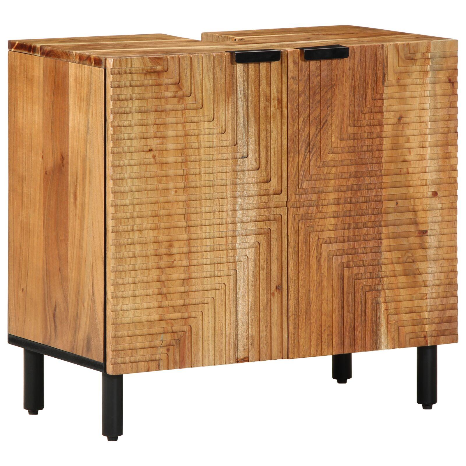 Badevrelsesunderskab brun 62 x 33 x 58 cm i massivt mangotr