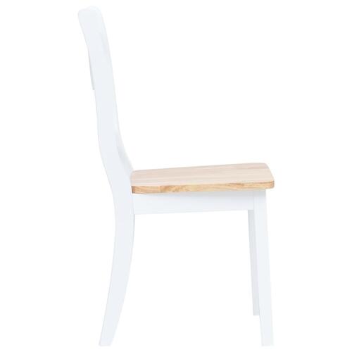 Spisebordsstole 2 stk. massivt gummitræ hvid og lyst træ