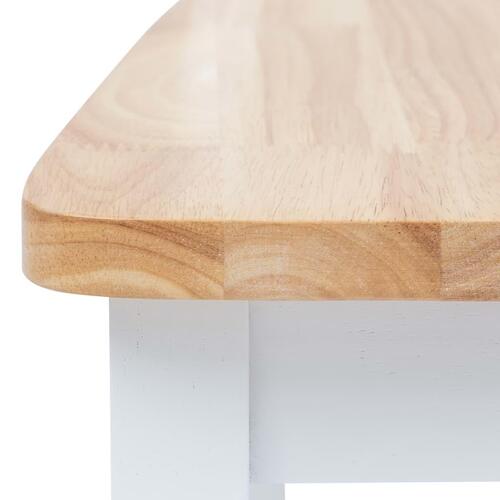 Spisebordsstole 2 stk. massivt gummitræ hvid og lyst træ