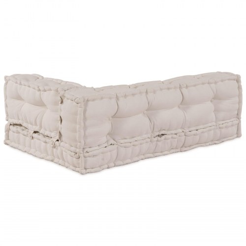 Pallet Sofa Pude med Arm- og Ryglæn Support Cremefarvet Stof