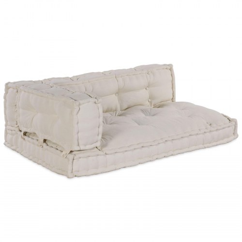 Pallet Sofa Pude med Arm- og Ryglæn Support Cremefarvet Stof