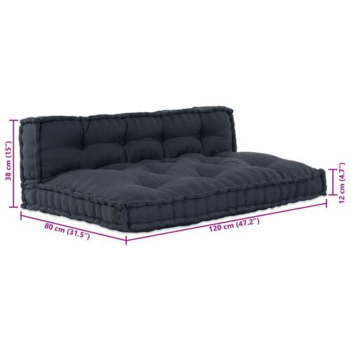 Pallet Sofa Pude med Rygstøtte i Antracitgrå