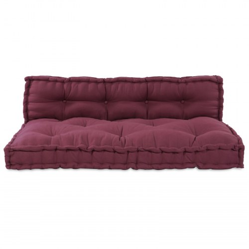 Pallet Sofa Pude med Rygstøtte Rød Stof