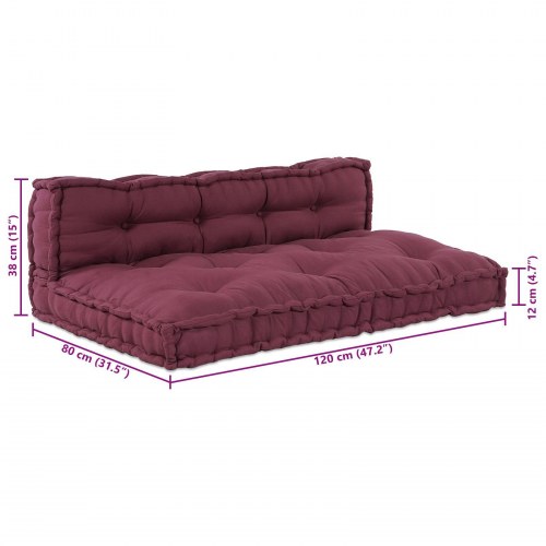 Pallet Sofa Pude med Rygstøtte Rød Stof