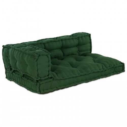 Pallet Sofa Pude med Arm- og Rygstøtte Grøn Stof