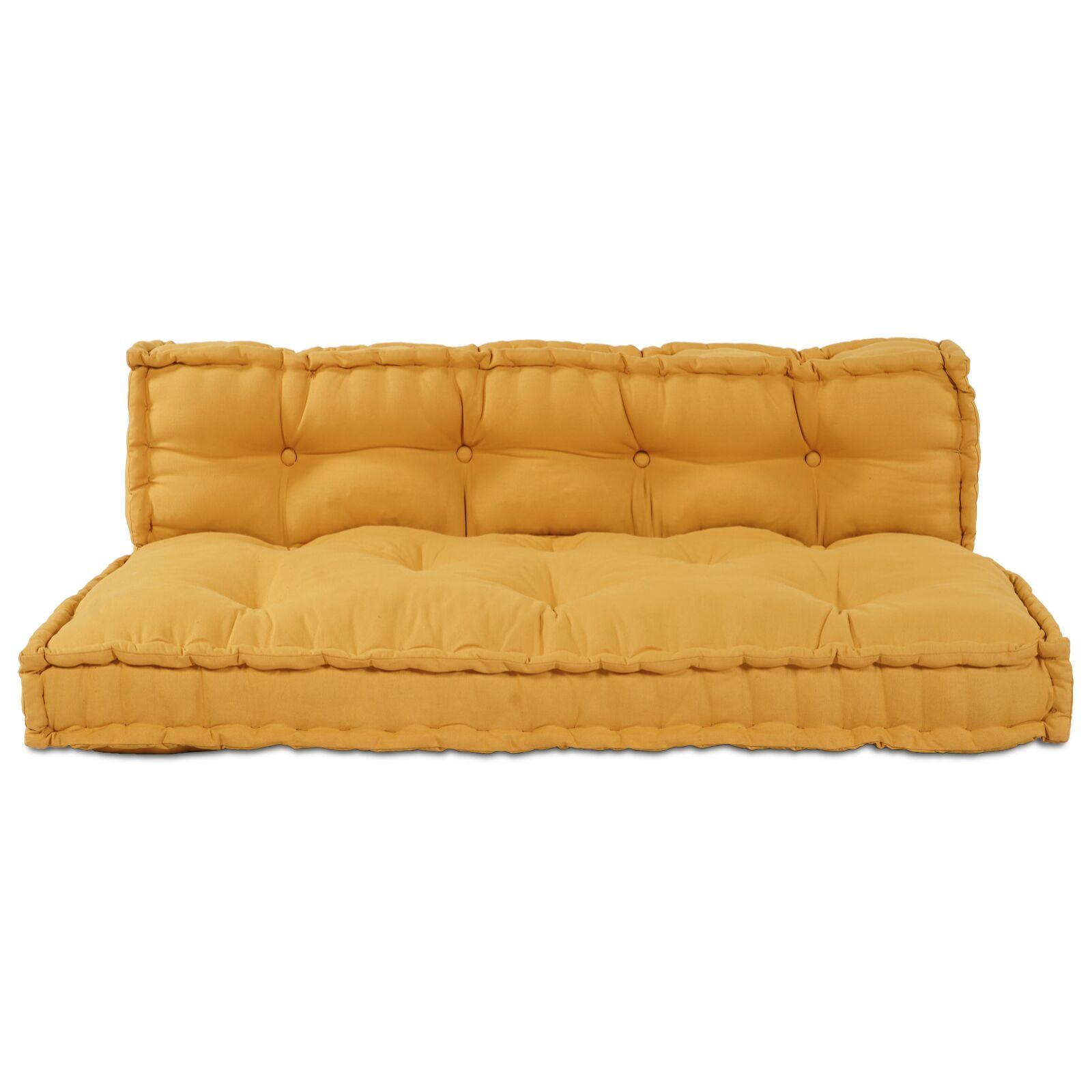Palletsofa Pude med Rygstøtte - Gul Stof