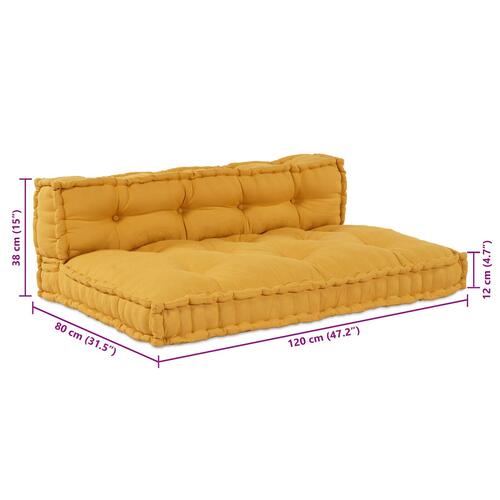 Palletsofa Pude med Rygstøtte - Gul Stof