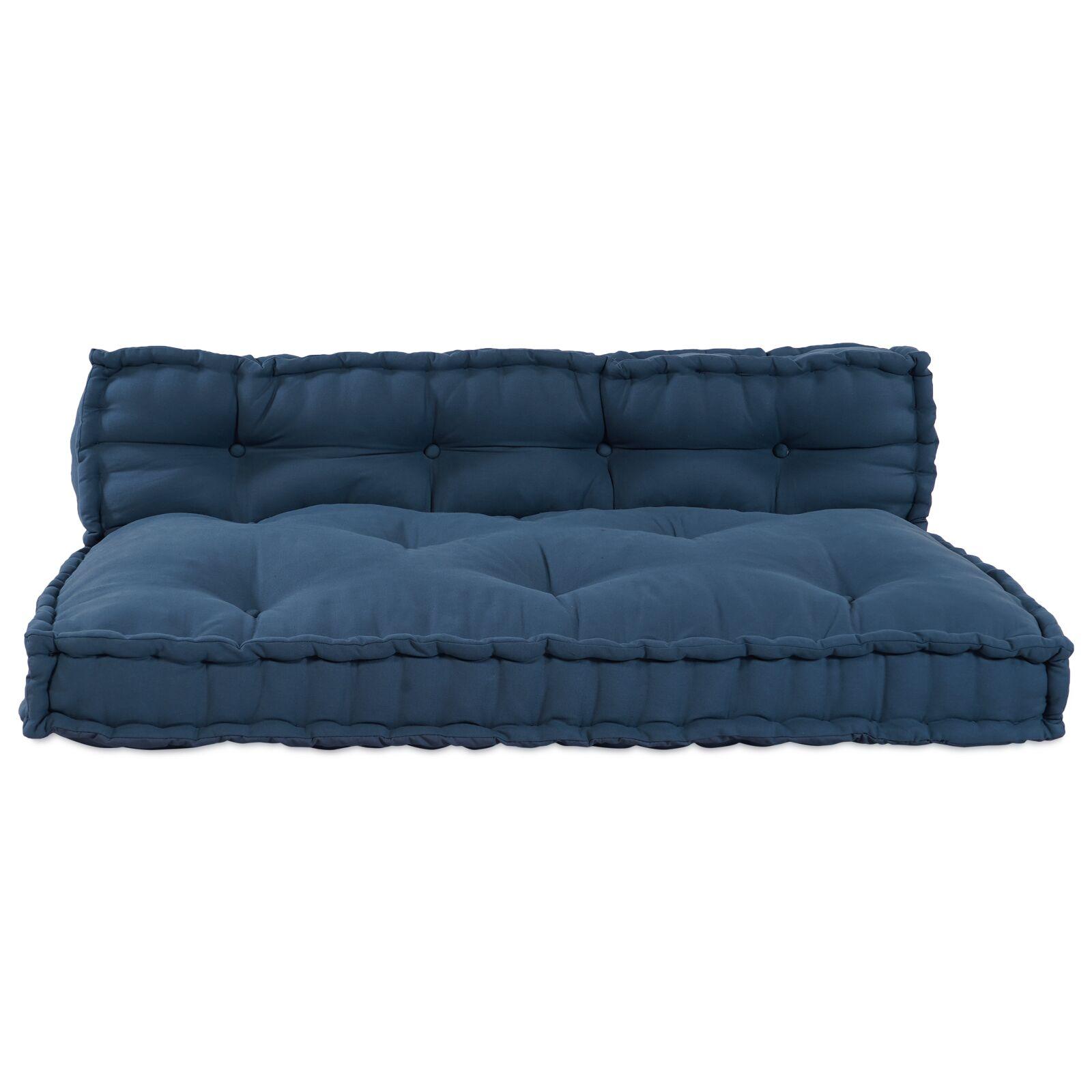 Palle Sofa Pude med Rygstøtte i Blå Stof