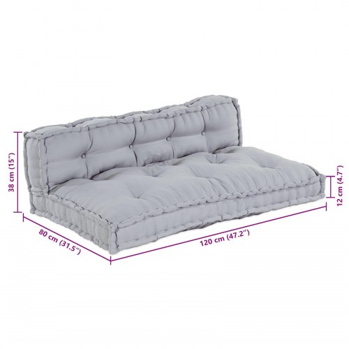 Pallet Sofa Pude med Rygstøtte - Grå Stof