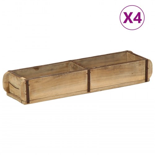 Bakker 4 stk 60,5x15x9 cm Massivt træ Genbrugt