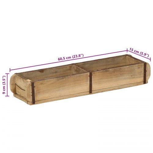Bakker 4 stk 60,5x15x9 cm Massivt træ Genbrugt