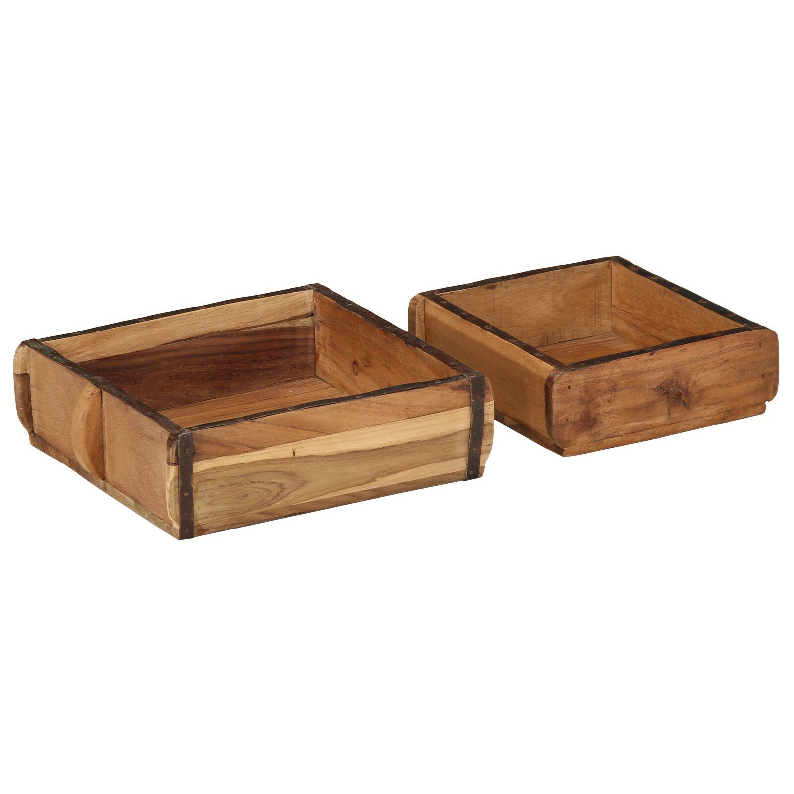 Bakke 2 pcs Brun 29 x 31 x 10 cm Solid genbrugs træ