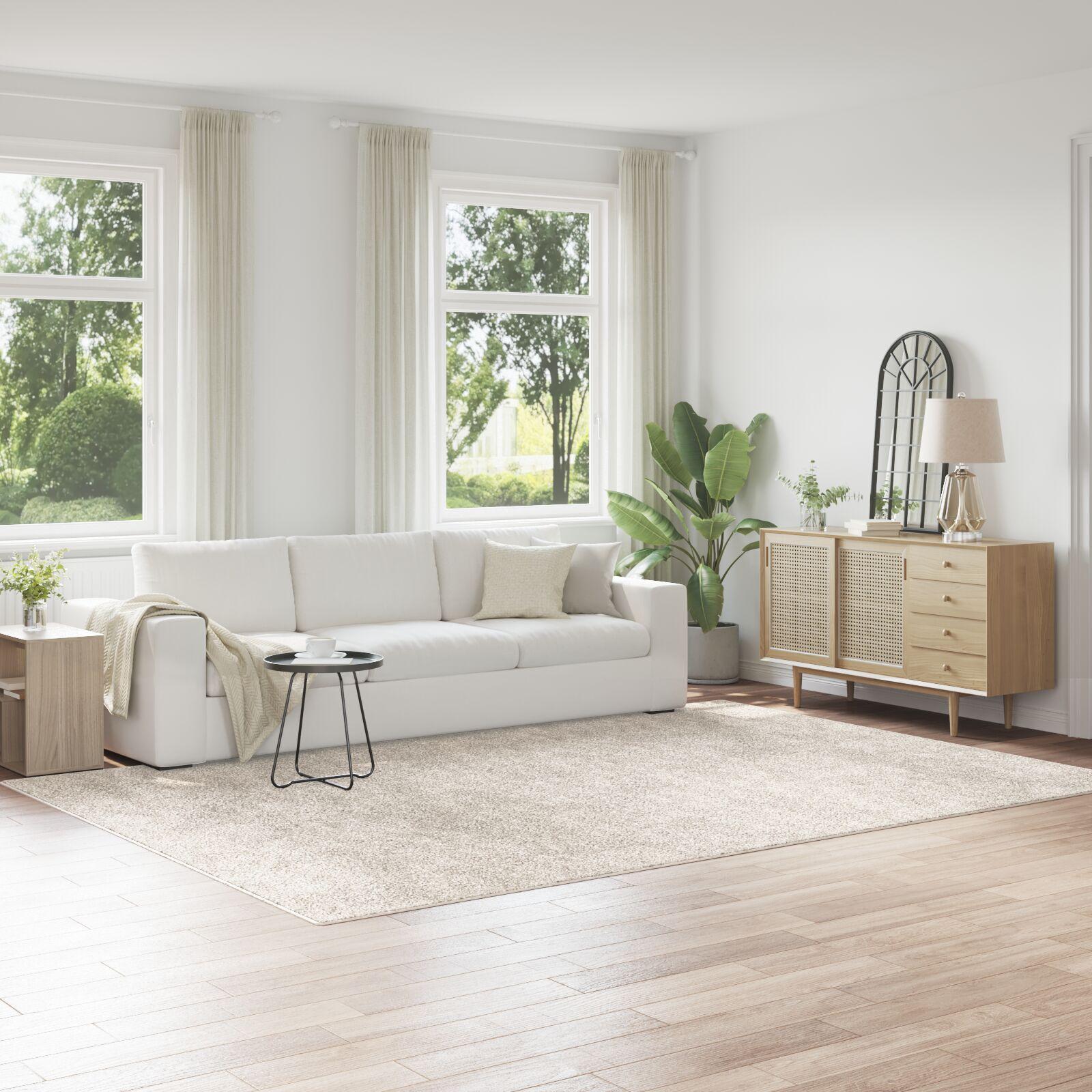 Anti-slip shaggy tæppe creme 240 x 340 cm i PP