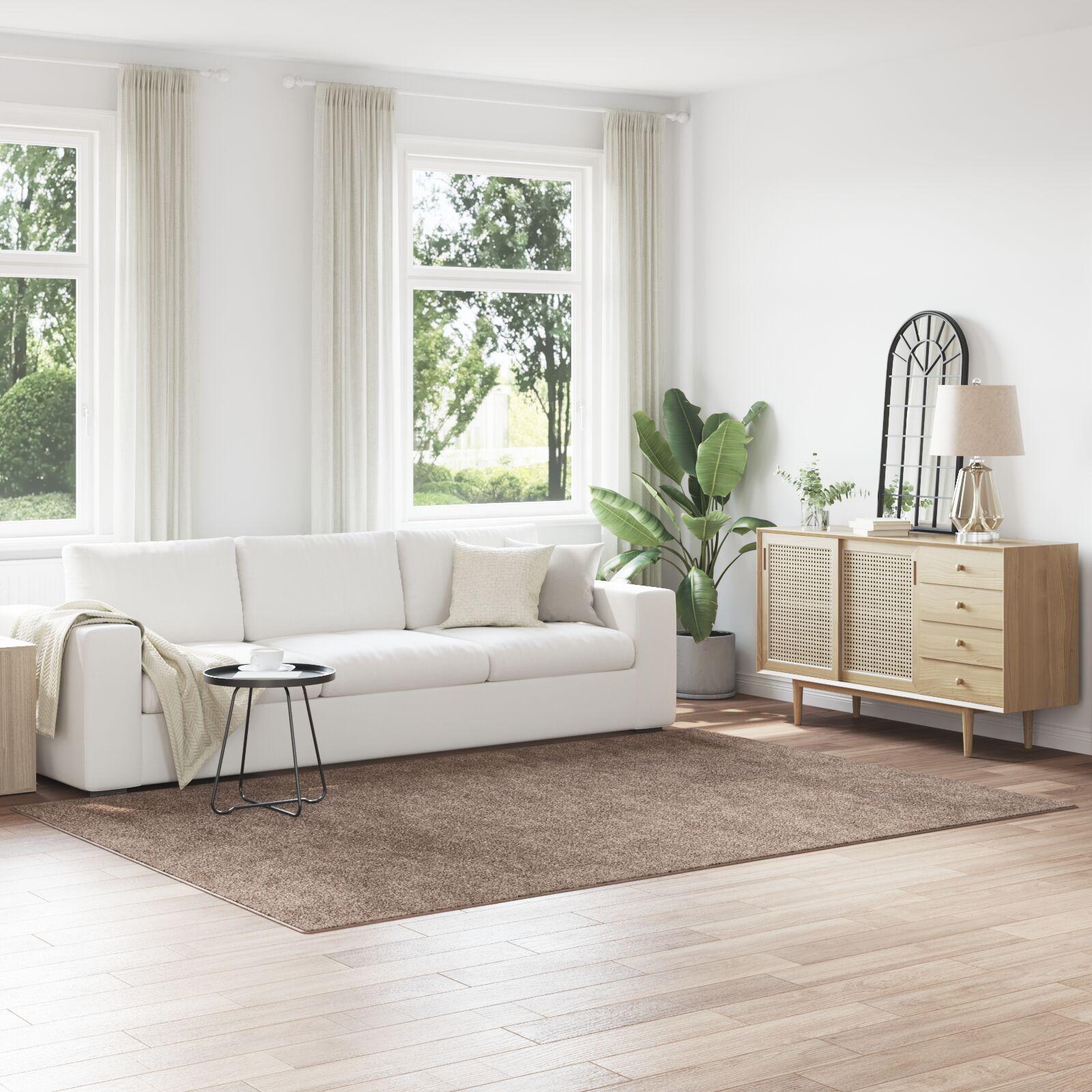 Shaggy tæppe med anti-slip brun 200 x 290 cm