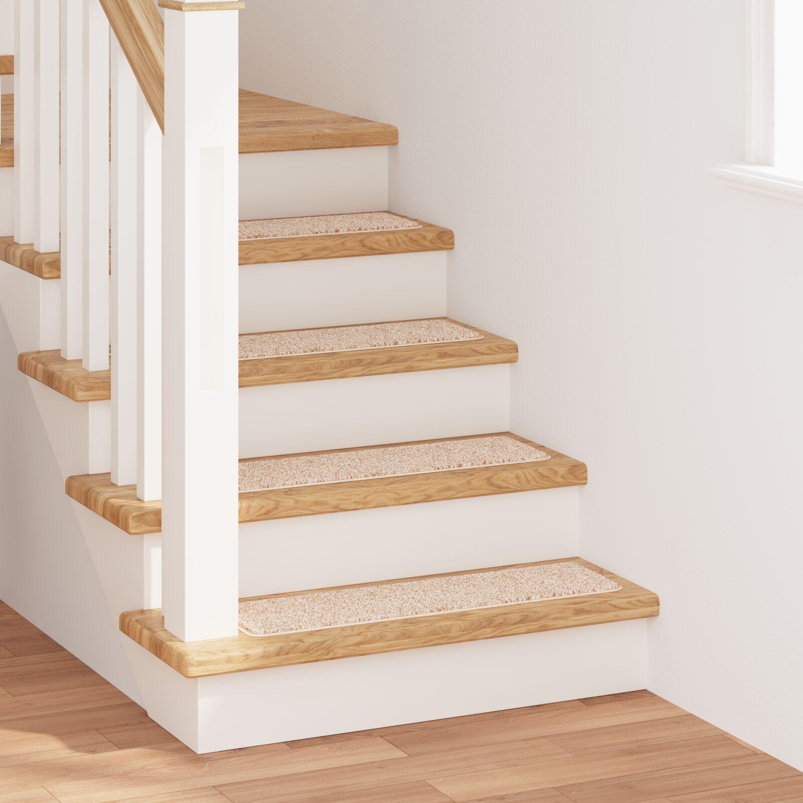 Skridsikre trappemåtter rektangulære 15 stk creme 75 x 20 cm PP