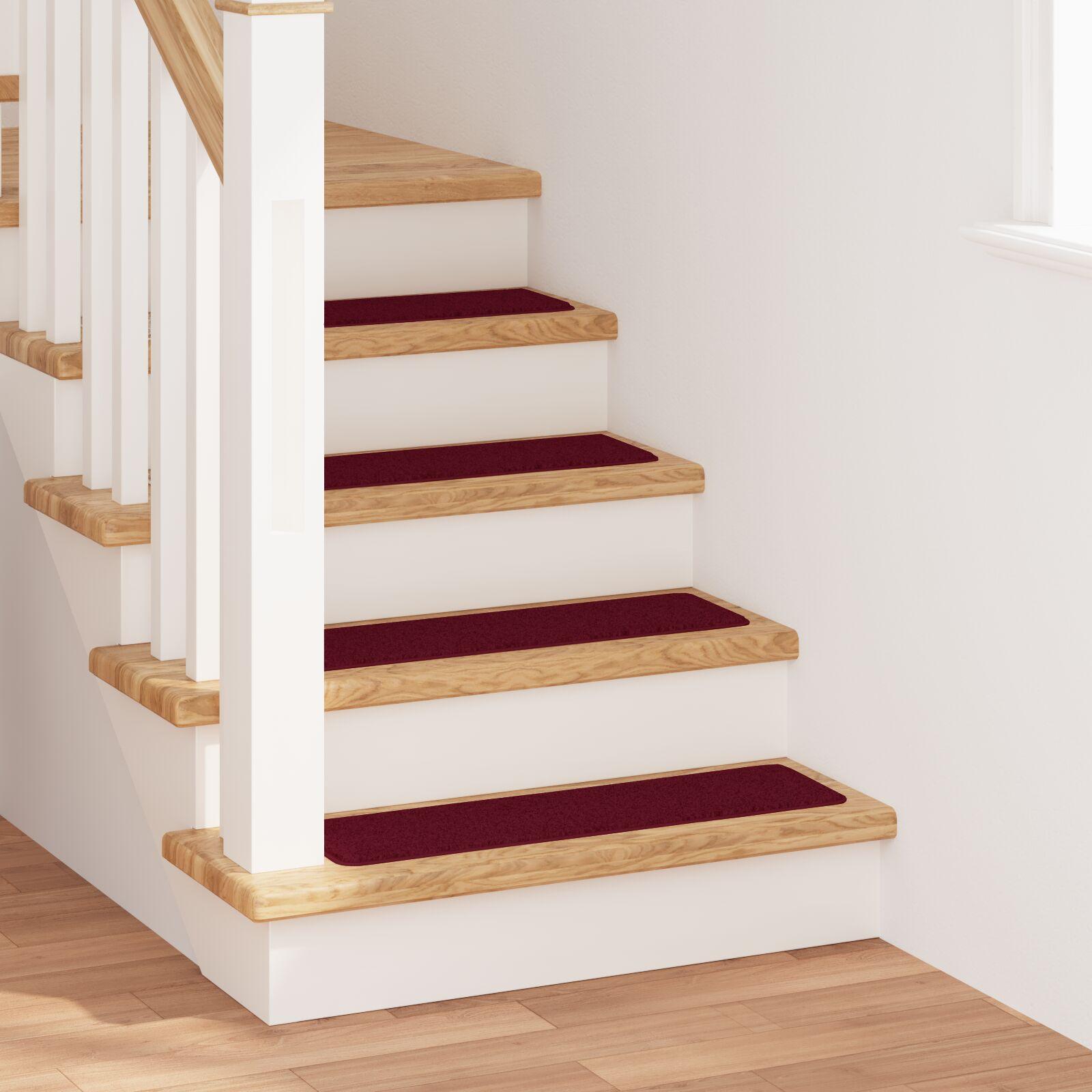 Skridsikre trappemåtter - 15 stk. bordeaux 75 × 20 cm (PP)