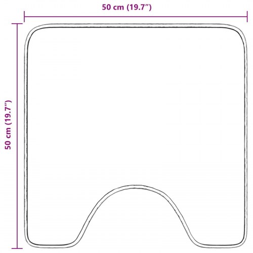 Bademåtte U-formet Blå 50x50 cm Polyester Skridsikker
