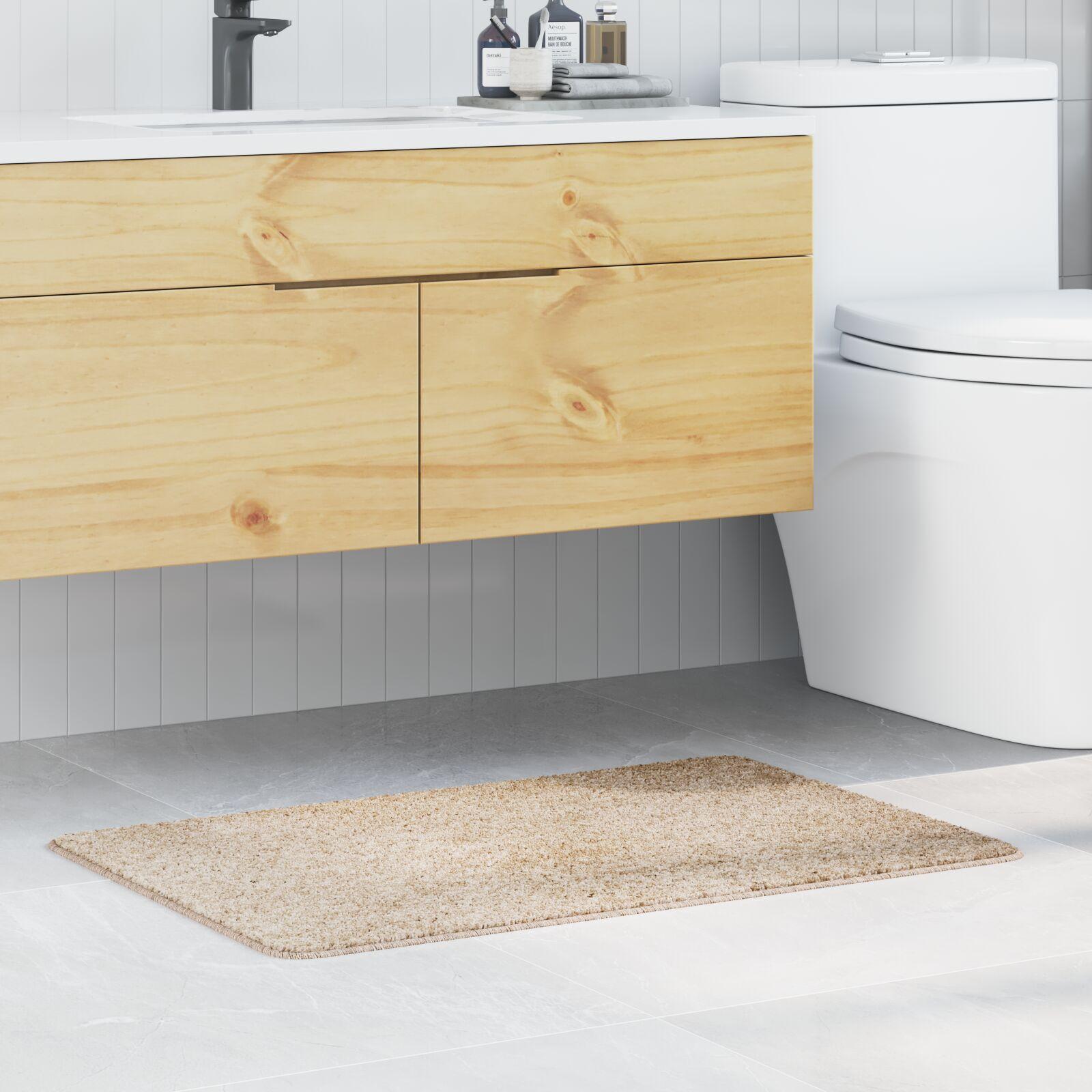 Bademåtte Rektangulær Creme 60x90 cm Polypropylen Skridsikker