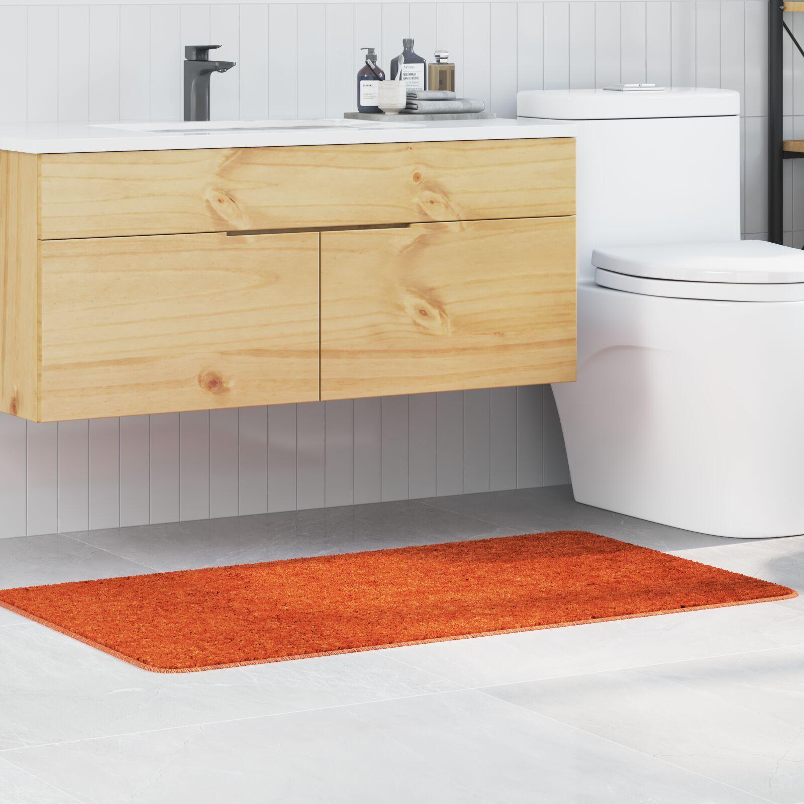 Bademåtte Rektangulær Orange 70x120 cm Polypropylen Skridsikker