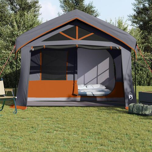 Campingtelte med Vinduer Grå og Orange til 10 Personer vandafvisende