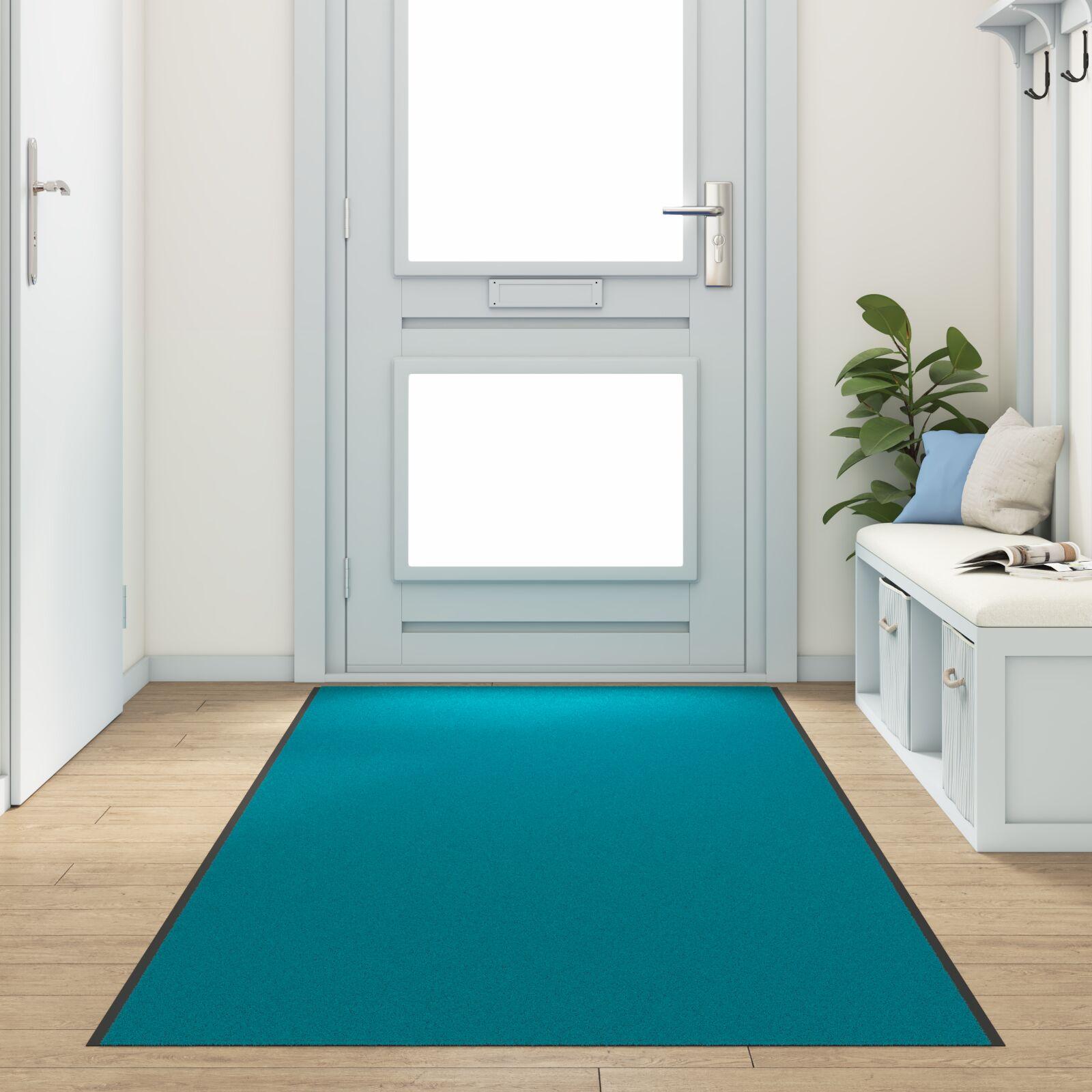 Dørmåtte Vaskbar Cyan 120x400 cm